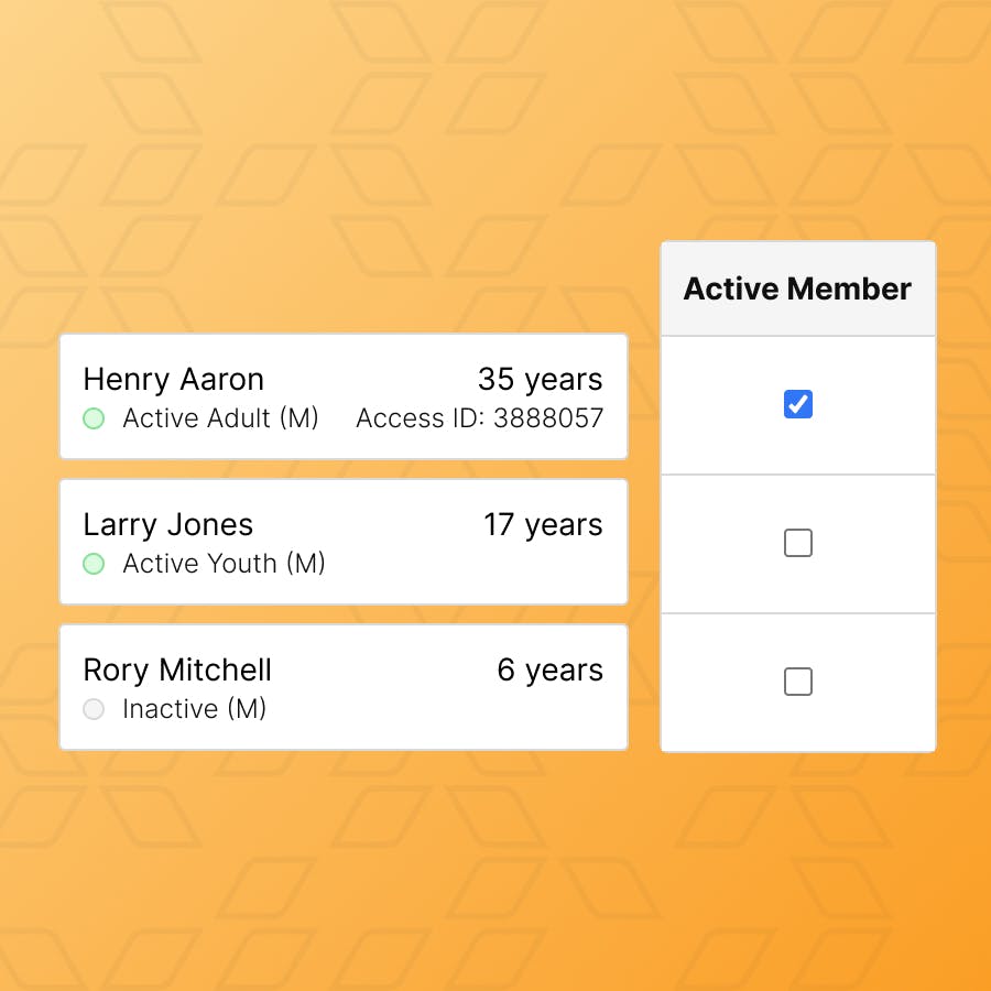 Member details, active status, and access ID showcasing the safe access capabilities for all members in Daxko's nonprofit CRM software.