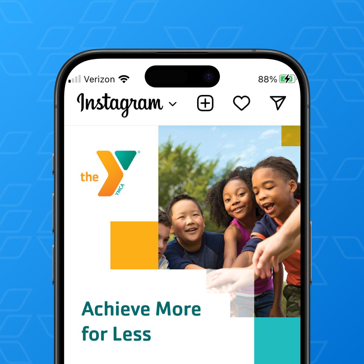 Instagram homepage featuring YMCA, showcasing Daxko's nonprofit software services for digital marketing growth.