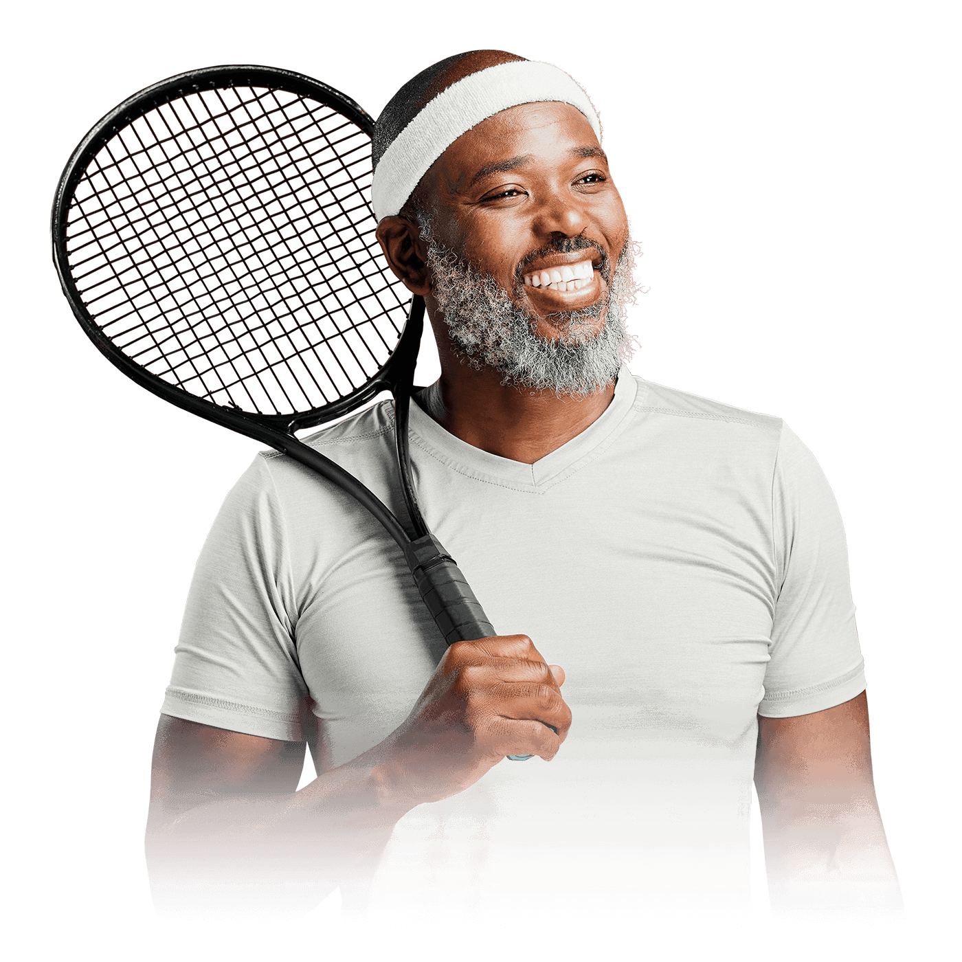 Man Holding Tennis Racquet