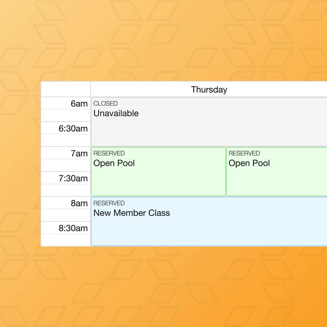 Timetable with slots on Daxko's nonprofit CRM software, highlighting features that facilitate efficient daily operations.