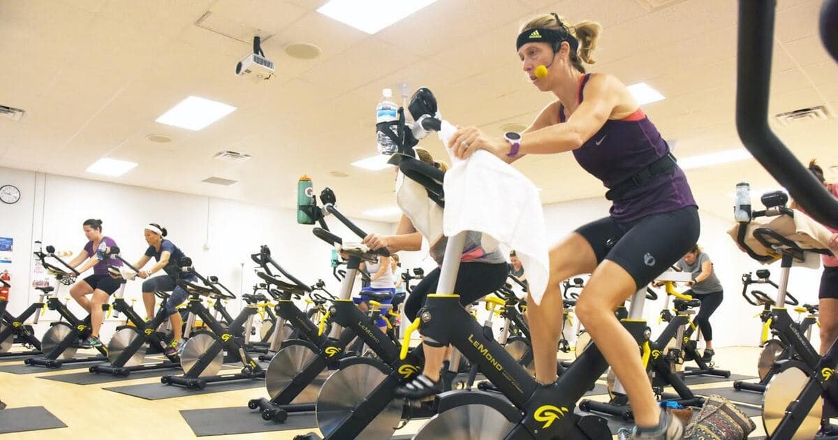 People using the cycle machine at Countryside YMCA
